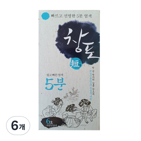 중외제약 창포단 염색제, 6호 자연진갈색, 6개
