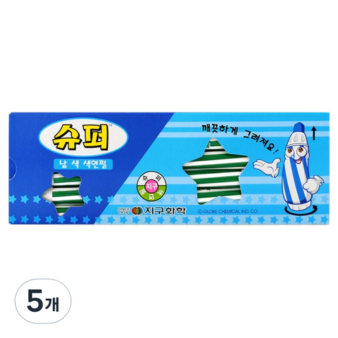 지구화학 슈퍼 색연필 낱색 초록 12p, 5개, 1색