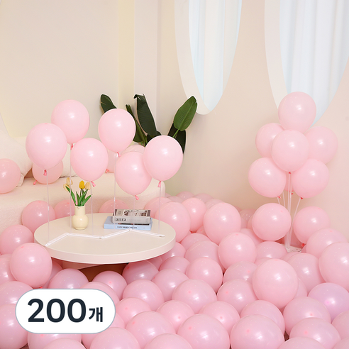 피앤비유니티 라운드 풍선 25cm, 09 스탠다드 베이비핑크, 200개