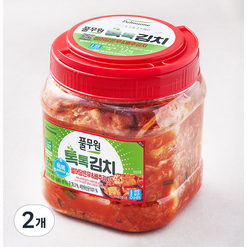 풀무원 톡톡 썰어담은 무 & 배추김치, 1.2kg, 2개