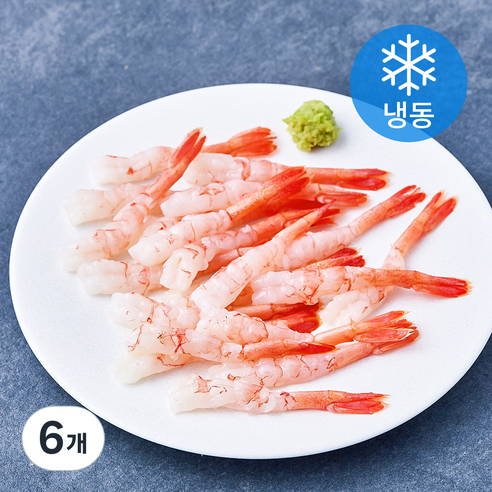 북방도화새우살 포장횟감 20미 (냉동), 6개, 60g(L)