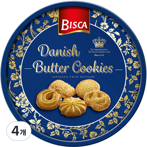 BISCA 대니쉬 버터 쿠키, 454g, 4개