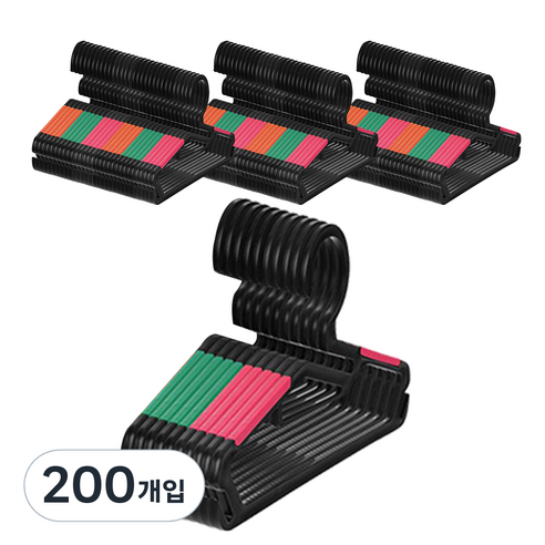 다소니 튼튼한 국내산 논슬립 유아용 옷걸이, 혼합 색상, 200개