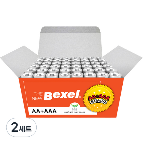 벡셀 더뉴 알카리인 AA건전지 20p + AAA건전지 20p 세트, 1세트, 2세트