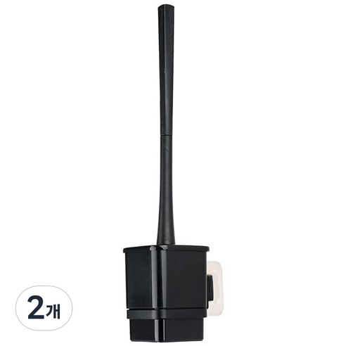 생활공식 벽걸이 변기솔, 2개, 블랙