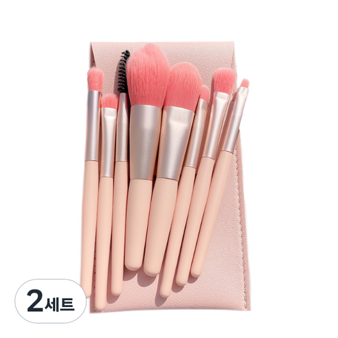 디에스 파스텔 파우치 브러쉬 8종 세트, 2세트, 핑크