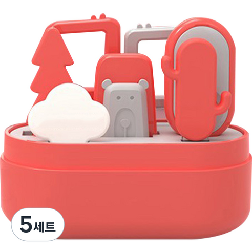 블루마켓 베이비 네일 클리퍼 세트, 레드, 5세트