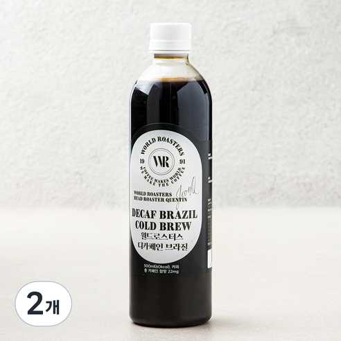 월드로스터스 디카페인 브라질 콜드브루 커피, 500ml, 2개