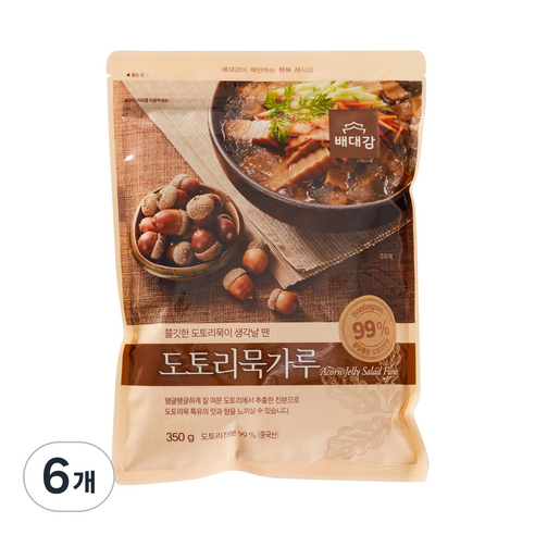 배대감 도토리묵 가루, 350g, 6개