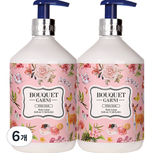 부케가르니 바디로션 화이트머스크, 520ml, 6개