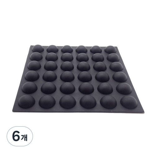 미끄럼방지 고무발 범폰 고무받침대 36p 검정, 6개, 블랙