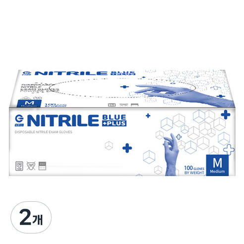 지클럽 니트릴 장갑 100p, 블루, 중(M), 2개