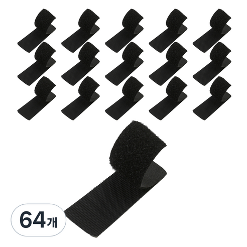 모아픽 접착 찍찍이 패드 블랙, 64개