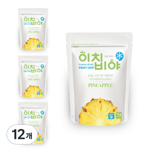 이치비야 동결건조 과일칩 파인애플, 15g, 12개
