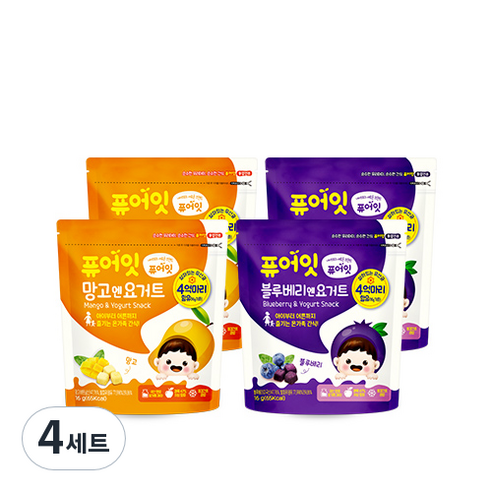 퓨어잇 내이브로 망고엔요거트 2p + 블루베리엔요거트 2p, 망고요거트, 블루베리요거트, 4세트