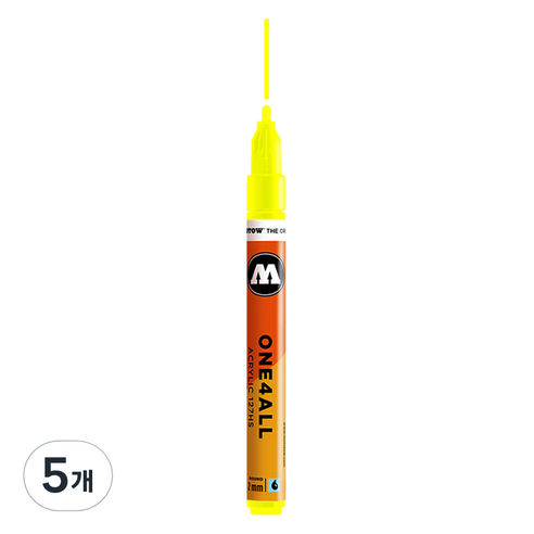 모로토우 원포올 아크릴 마카 2mm 127HS 220 neon yellow fluorescent, 5개