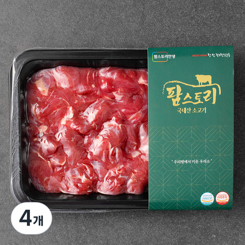 팜스토리 국내산 소고기 국거리 세절 (냉장), 300g, 4개