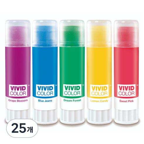 비비드컬러풀 종이나라 딱풀, 25g, 25개