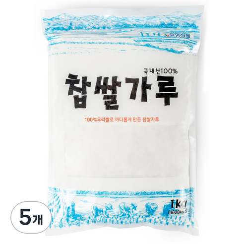 우영식품 찹쌀가루, 1kg, 5개