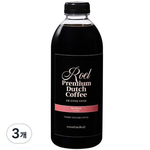 로엘 프리미엄 더치커피 디카페인, 1L, 1개입, 2개, 1L