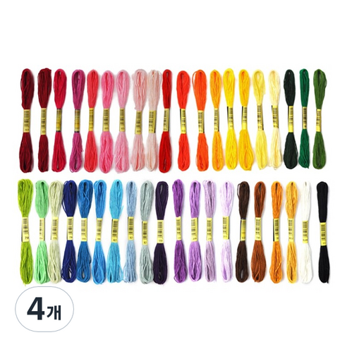 자수실세트 40칼라 A형, 혼합색상, 4개