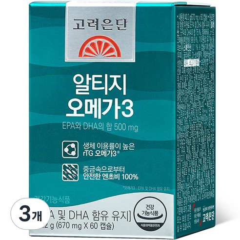 고려은단 알티지 오메가3 40.2g, 60정, 3개