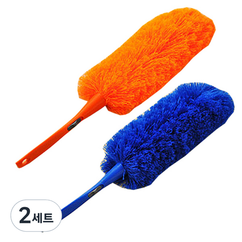 리버그린 초극세사 흡착 먼지 털이개 블루 + 오렌지, 2세트