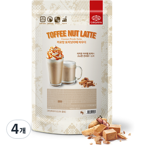 까로망 토피넛라떼 파우더, 1kg, 1개입, 4개
