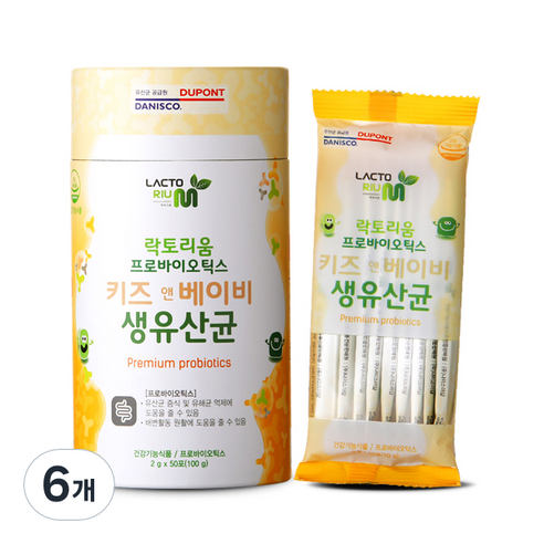 락토리움 프로바이오틱스 키즈 앤 베이비 생유산균, 100g, 6개