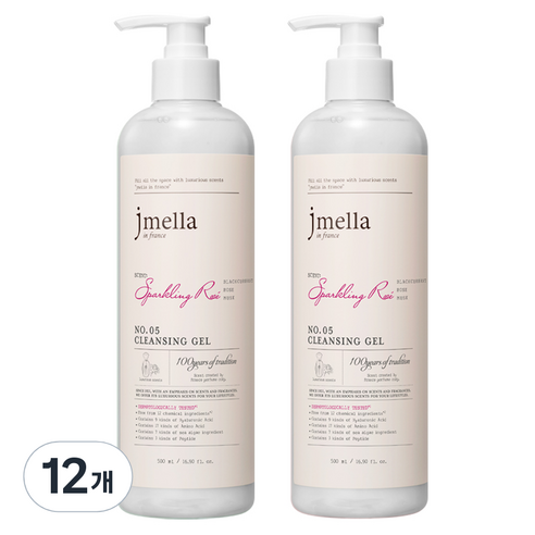 제이멜라 인 프랑스 스파클링 로제 클렌징 젤, 12개, 500ml