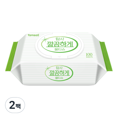 탐사 깔끔하게 물티슈, 100매, 2팩