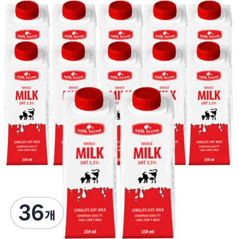 믈레코비타 밀크시크릿 멸균우유, 250ml, 36개