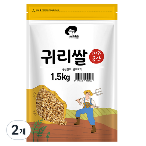 엉클탁 국내산 귀리쌀, 1.5kg, 2개