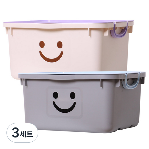 보노하우스 모던 초대형 해피박스, 그레이, 아이보리, 3세트