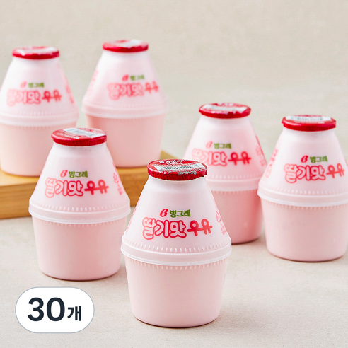 빙그레 딸기맛우유, 240ml, 30개
