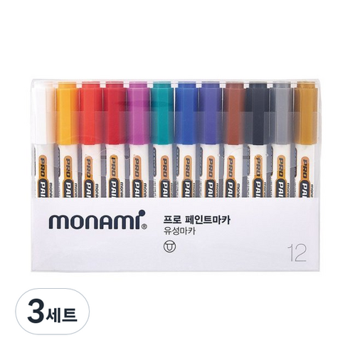 모나미 프로 페인트마카, 12색, 3세트