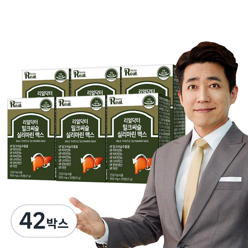 리얼닥터 밀크씨슬 실리마린 맥스 27g, 30정, 42박스