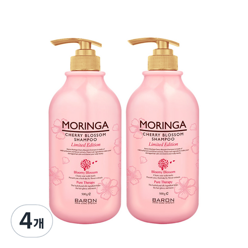 바론 모링가 체리블라썸 샴푸, 500g, 4개