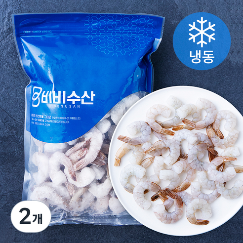 비비수산 신선한 생칵테일 새우 (냉동), 900g, 2개