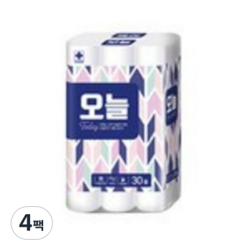 오늘 무형광 3겹 데코 화장지 20 m, 30롤, 4팩