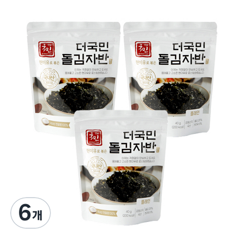 더국민 현미유로 볶은 돌김자반, 40g, 6개