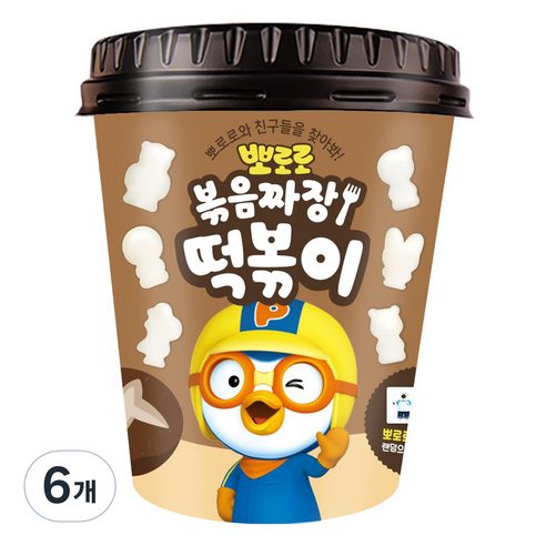 그루나무 뽀로로 볶음 짜장 떡볶이, 110g, 6개