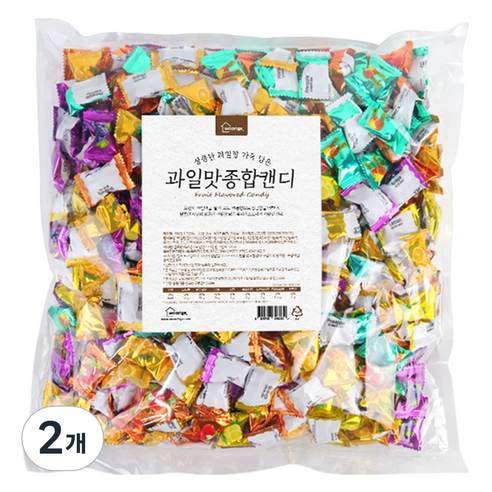 우리가스토리 과일맛 종합 5가지 맛 캔디, 2kg, 2개