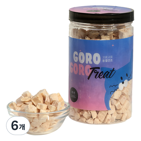 gorogoro 반려동물 트릿 동결건조간식 일반형, 6개, 100g, 치킨
