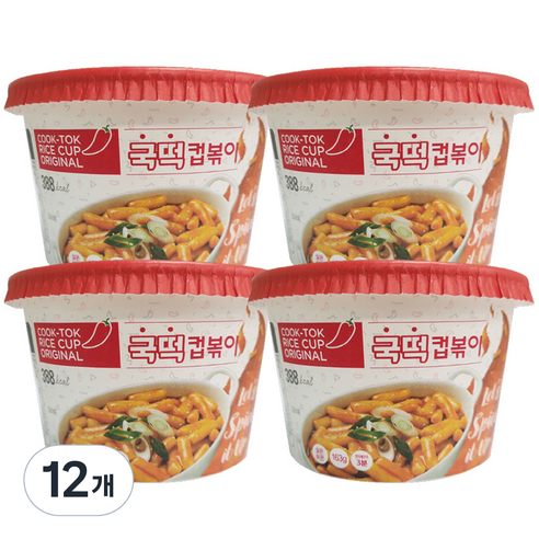 추억의국민학교떡볶이 국떡 컵볶이 오리지날, 163g, 12개