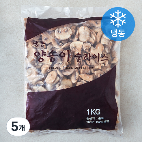 참맘 신정푸드 양송이 슬라이스 (냉동), 5개, 1kg