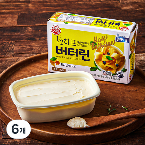 오뚜기 1/2 하프 버터린, 180g, 6개