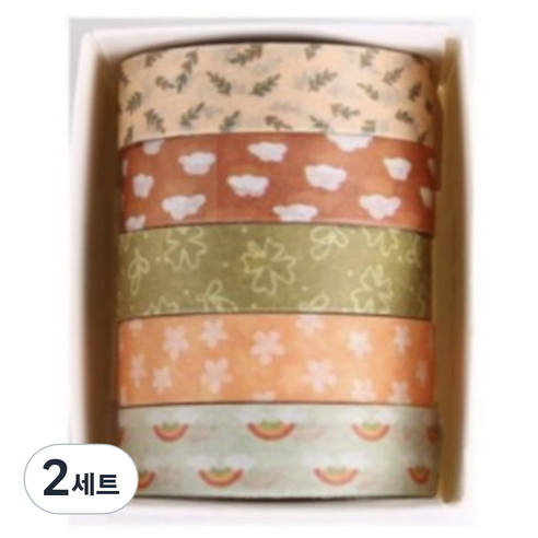 꼬까 자연 디자인 마스킹 테이프 5종 세트 06 캣킨스, 혼합색상, 2세트