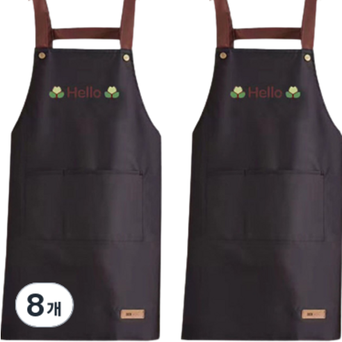 헬로젬 헬로 포켓 H형 앞치마, 블랙, 8개