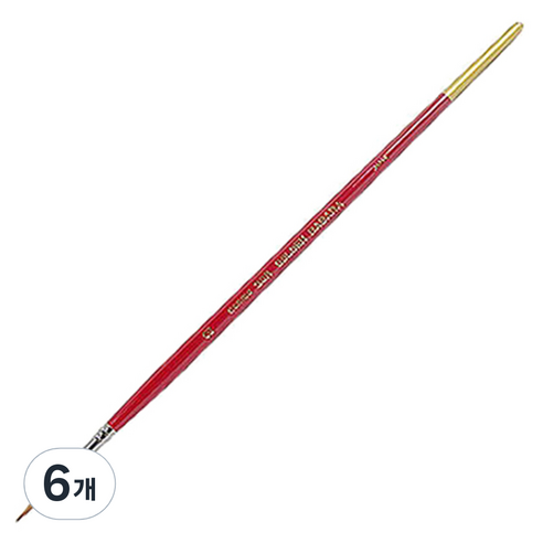 바바라 인존 혼합모 둥근 수채화붓 30R, 2호, 6개